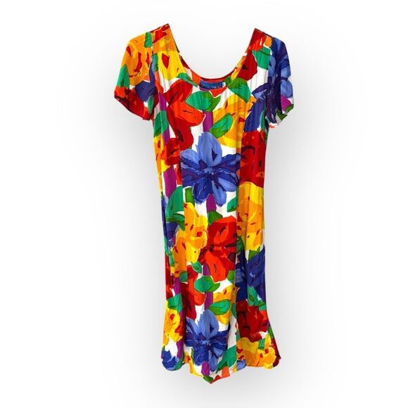 Vintage JAMS WORLD Vibrant Floral Dress tie back size XS - Picture 1 of 9